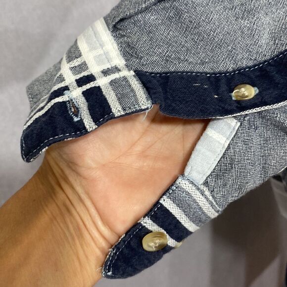 NWOT Victoria Jones Denim and Plaid Shirt Jacket - Picture 6 of 8